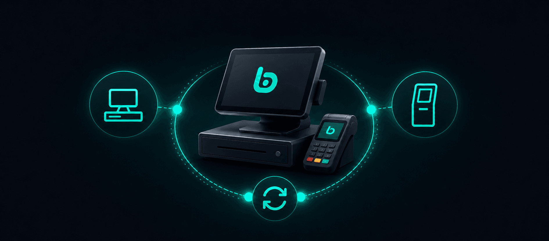 Booqi Ticketing-Hardware vor Ort mit Kasse, Drehkreuz-Zutrittskontrolle und Ticket-Scannern